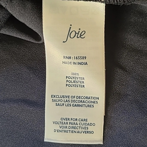 Joie Navy Baltic Print Chiffon Swing Dress - Size XS - Picture 7 of 9